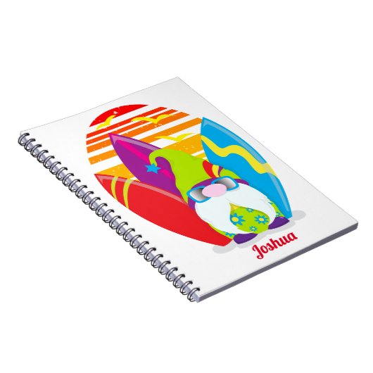 Funny Surfer Gnome Personalisiert Notizblock (Rechte Seite)