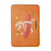 Funny Surfer mit Cocktail individuelle Name Badmat Badematte (Vorderseite Vertikal)