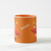 Funny Surfer mit Cocktail individuelle Name Tasse (Zentrum)