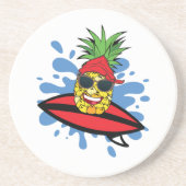 Funny Surfing Ananas Getränkeuntersetzer (Vorne)