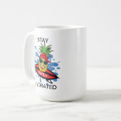 Funny Surfing Ananas Kaffeetasse (Vorderseite Links)