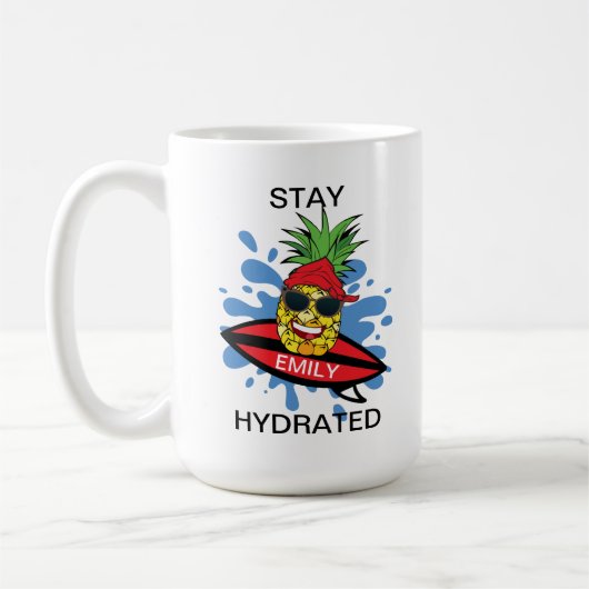 Funny Surfing Ananas Kaffeetasse (Links)