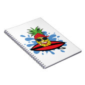 Funny Surfing Ananas Notizblock (Rechte Seite)