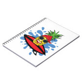 Funny Surfing Ananas Notizblock (Linke Seite)