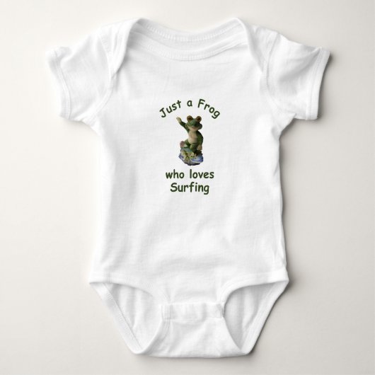Funny surfing Kawai frog Baby Strampler (Vorderseite)