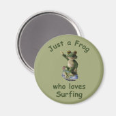 Funny surfing Kawai frog Magnet (Vorderseite/Rückseite)
