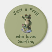 Funny surfing Kawai frog Magnet (Vorne)