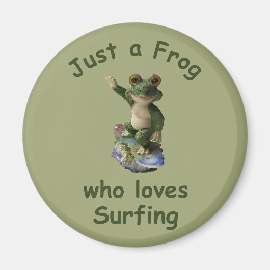 Funny surfing Kawai frog Magnet (Vorne)