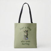 Funny surfing Kawai frog Tasche (Vorderseite)