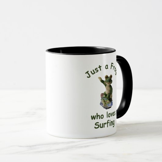 Funny surfing Kawai frog Tasse (VorderseiteRechts)