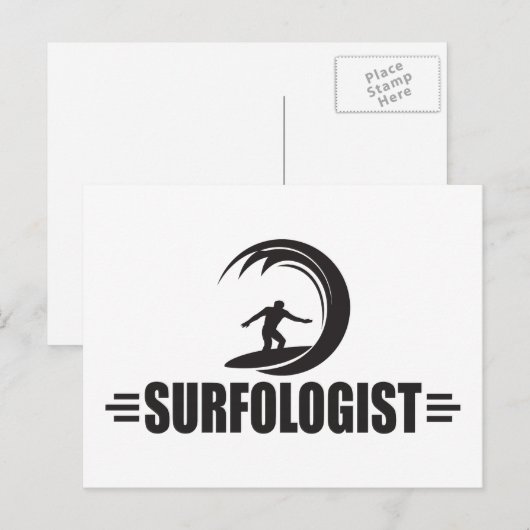 Funny Surfing Postkarte (Vorne/Hinten)