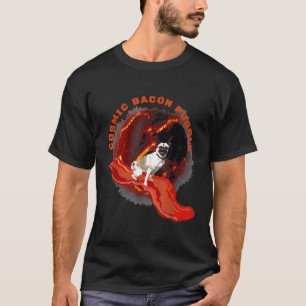 Funny Surfing Puggle Dog Geschenk Kosmisches Bacon T-Shirt