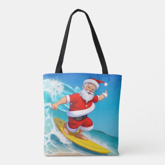 Funny Surfing Santa Claus Tasche (Rückseite)