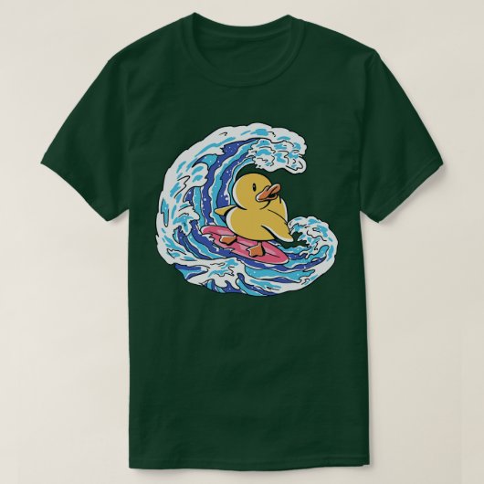 Funny SurfRubber Ducky Great Wave Japanisch Ill T-Shirt (Design vorne)