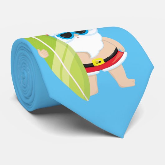 Funny SurfSummer Santa Tropical Krawatte (Gerollt)
