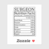Funny Surgeon Nutrition Fakten, Geschenk des Chiru Aufkleber (Blatt)