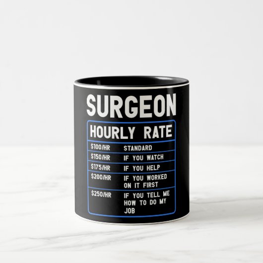 Funny Surgeon Stundenrate Tasse (Mittel)