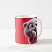 Funny Surprised Cat Coffee Mug – Cute Gift for Cat Kaffeetasse (VorderseiteRechts)
