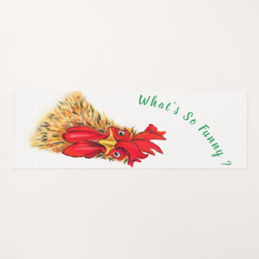 Funny Surprised Curious Rooster Yogamatte (Vorderseite (Horizontal))