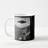 Funny Surprised Ed Cat Selfie With Alien Ufo Cat U Kaffeetasse (Links)