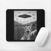 Funny Surprised Ed Cat Selfie With Alien Ufo Cat U Mousepad (Mit Mouse)
