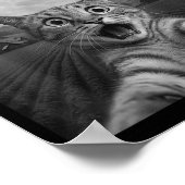 Funny Surprised Ed Cat Selfie With Alien Ufo Cat U Poster (Ecke)