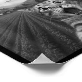 Funny Surprised Ed Cat Selfie With Alien Ufo Cat U Poster (Ecke)