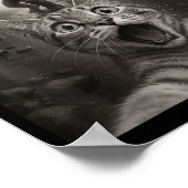 Funny Surprised Ed Cat Selfie With Bigfoot Sasquat Poster (Ecke)