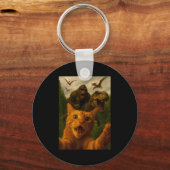 Funny Surprised Ed Cat Selfie With Bigfoot T-rex Schlüsselanhänger (Vorderseite)