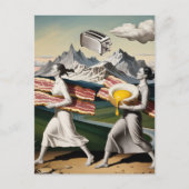 Funny Surreal Breakfast Frauen Postkarte (Vorderseite)