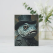 Funny Surreal Fish in a Suit Postkarte (Stehend Vorderseite)