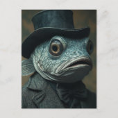Funny Surreal Fish in a Suit Postkarte (Vorderseite)