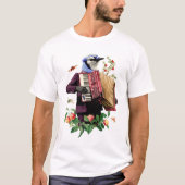 Funny Surreal Musical Bluejay Bird T-Shirt (Vorderseite)
