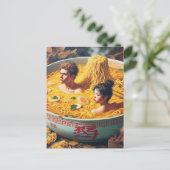 Funny Surreal Ramen Hot Tub Postkarte (Stehend Vorderseite)