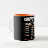 Funny Surveyor Stundensatz Zweifarbige Tasse (Vorderseite Links)