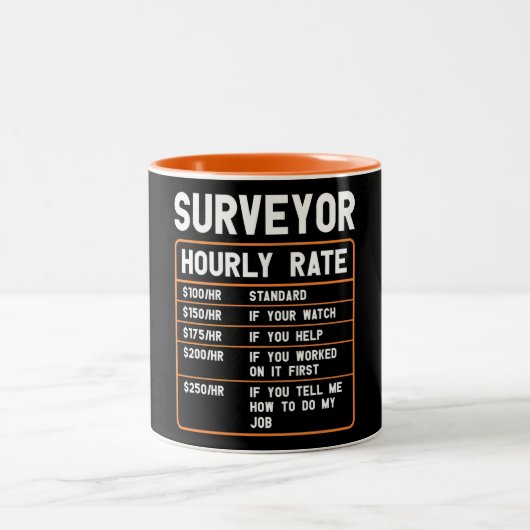 Funny Surveyor Stundensatz Zweifarbige Tasse (Mittel)