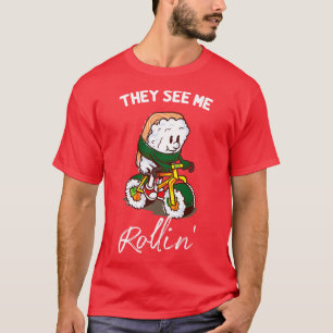 Funny Sushi Biker l Sie sehen mich Roll T-Shirt