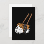 Funny Sushi Bulldog Dankeskarte (Vorne/Hinten)