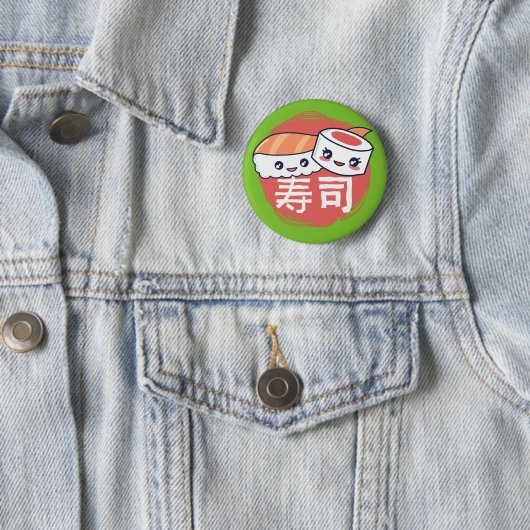 Funny Sushi Cartoon Design Button (Beispiel)
