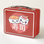 Funny Sushi Cartoon Design Metall Brotdose (Vorderseite)