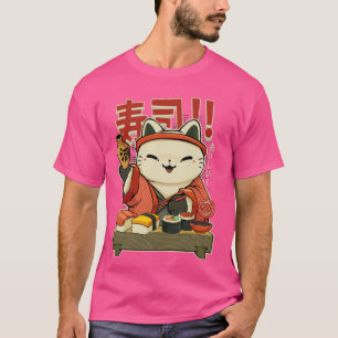 Funny Sushi Cat Koch Japanisch Küche Kultur Nigi T-Shirt