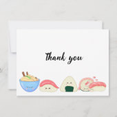 Funny Sushi im Kawaii-Stil Dankeskarte (Rückseite)