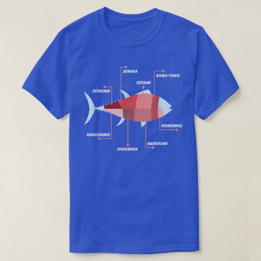 FUNNY SUSHI Japanese Fish Anatomy Food Gift T-Shirt (Design vorne)