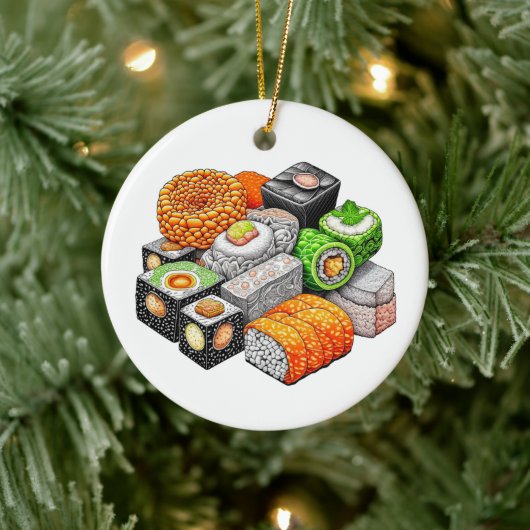 Funny Sushi Pun Weihnachten Keramik Ornament (Baum)