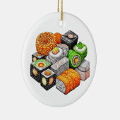 Funny Sushi Pun Weihnachten Keramik Ornament (Rechts)