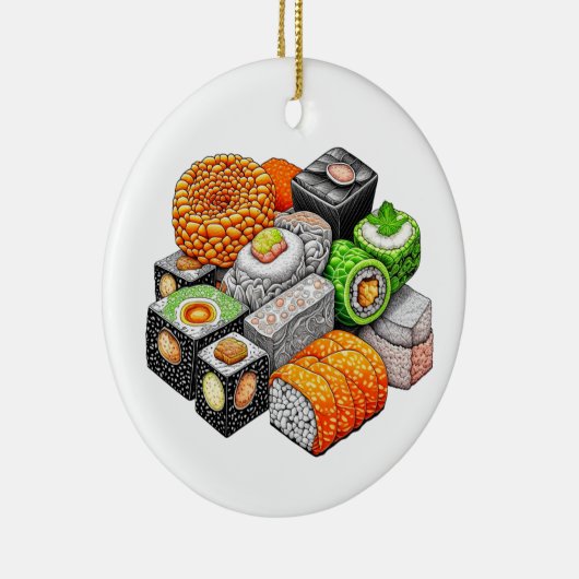 Funny Sushi Pun Weihnachten Keramik Ornament (Rechts)