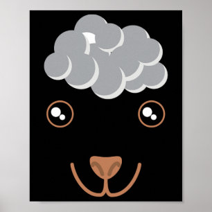Funny Süße Tier Face Sheep Costume Halloween Adu Poster