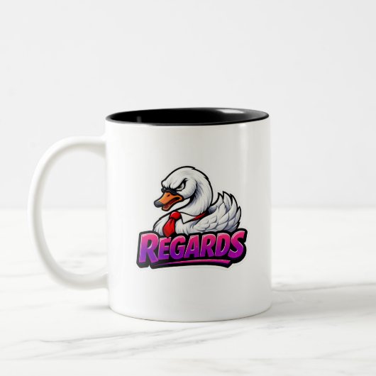 Funny Swan Regards Office Sarcasm Coffee Mug Zweifarbige Tasse (Links)