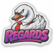 Funny Swan Regards Office Sarcasm Sticker (Vorderseite)