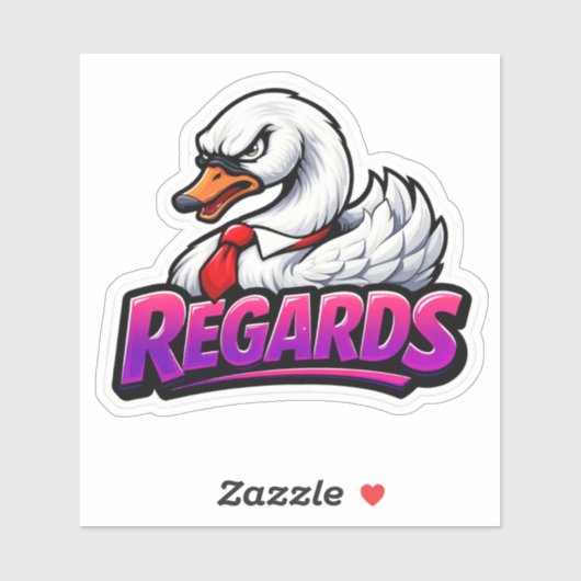Funny Swan Regards Office Sarcasm Sticker (Blatt)